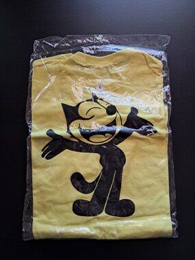 Retro Felix The Cat graphic tee with design front and back Size Large